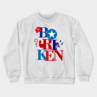 Puerto Rico Boriken Flag Colors Boricua Symbols Crewneck Sweatshirt